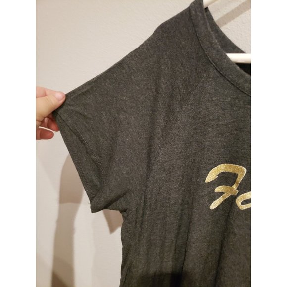 Womens 1X Eye Candy short sleeve top: glitter Fabulous graphic, strappy back - Picture 4 of 5